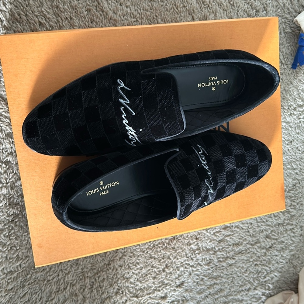 Black Suede Louis Vuitton Loafers